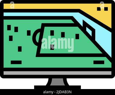 Sport Video Spiel Farbe Symbol Vektor Illustration Stock Vektor