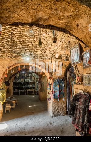 Interieur der traditionellen konischen Häuser von Harran, Sanli Urfa, Türkei Stockfoto