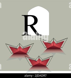 Skizzierter Vektor des Ramadan Kareem Fenster arabischen Ornaments. Papierboote Stock Vektor