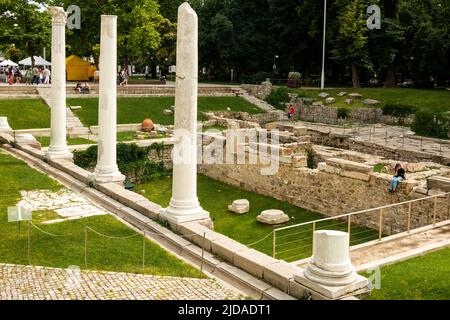 Bulgarien Plovdiv das Alte Forum Agora von Philippopolis in Plovdiv, Bulgarien, Osteuropa, Balkan, EU Stockfoto