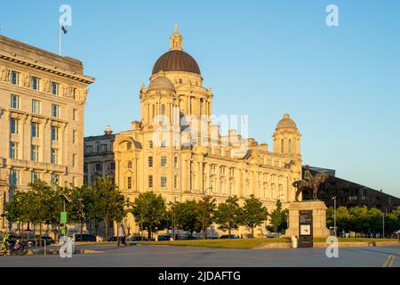 Port of Liverpool Building, Pier Head, Liverpool, England, Großbritannien Stockfoto