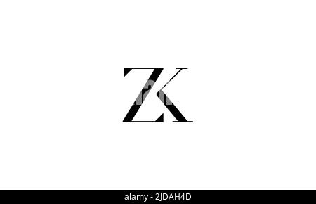 ZK, KZ abstrakte Buchstaben Logo Monogramm Stock Vektor