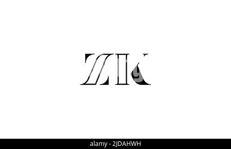 ZK, KZ abstrakte Buchstaben Logo Monogramm Stock Vektor