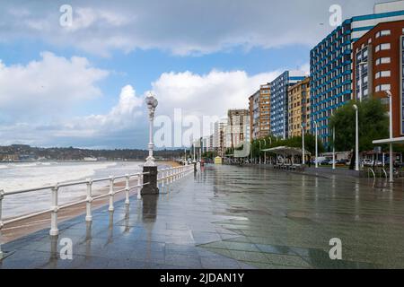 Waterfront in Gijon, Asturien, Spanien. Stockfoto