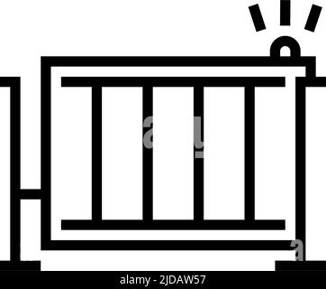Vektorgrafik für Symbole der automatischen Zaunschieber-Torlinie Stock Vektor