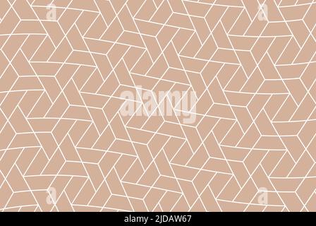Abstraktes braunweißes Dreiecksmuster, geometrische Polygonstruktur Hintergrund, Illustration, natürliche Linienkunst Stockfoto