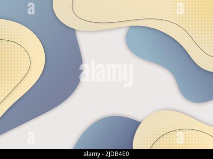 Abstrakte Kritzeleien Handzeichnung Design dekorativ mit Wellenform und Halbton. Überlappender Hintergrund für Vorlagen-Design-Grafiken. Stock Vektor