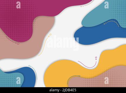 Abstrakte Kritzeleien farbenfrohes Design im dekorativen Stil. Überlappung mit Halbton-Designhintergrund. Vektor Stock Vektor