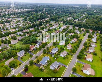 Luftaufnahme über Vorstadthäuser eine kleine Stadt in New Jersey USA Stockfoto