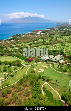 Wailea Golfplätze, Sea Watch Restaurant und Pro Shop für den Wailea Emerald und Gold Course. Maui Stockfoto