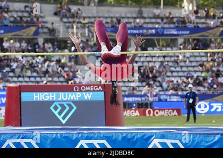 Iryna GERASHCHENKO (UKR) während der Wanda Diamond League 2022, Meeting de Paris am 18. Juni 2022 im Charlety-Stadion in Paris, Frankreich - Foto: Ann-dee Lamour/DPPI/LiveMedia Stockfoto