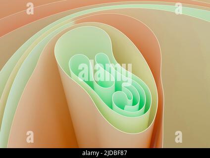 Abstrakte Farbe Rolls Mases Verläufe Hintergründe 3D Render Stockfoto