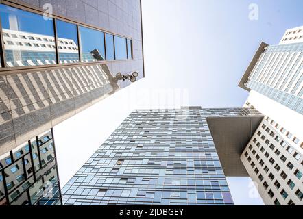 Golden Geyt, Golden Gate, Geschäftszentrum in Moskau, Russland. Moderner Wolkenkratzer in Moskau. Stockfoto