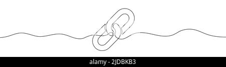 Linearer Hintergrund der Kette. Eine ununterbrochene Linienzeichnung der Kette. Vektorgrafik. Kettensymbol isoliert Stock Vektor