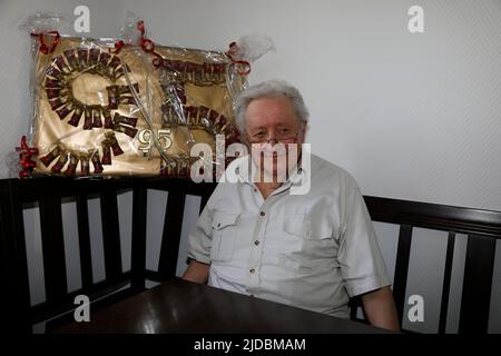 Lutz Jahoda bei der Geburtstagsfeier zum 95. Geburtstag von Lutz Jahoda im Restaurant zum alten Weinberg. Storkow (Mark), 19.06.2022 Stockfoto