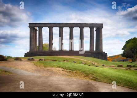 National Monument of Scotland auf Calton Hill in Edinburgh, Schottland Stockfoto