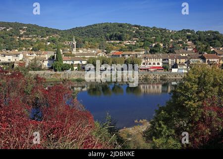 Frankreich, Ardèche Saint-Martin-d'Ardèche, Dorf in den Schluchten von l'Ardèche im Tal von Rhône Stockfoto