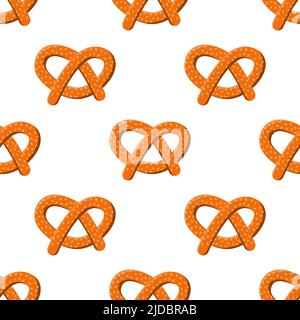 Nahtlose bretzel-Muster. vektor-Illustration auf weißem Hintergrund Stock Vektor