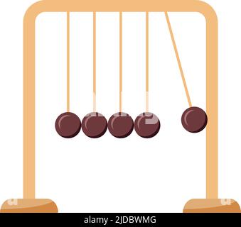 Newton Cradle halbflaches Farbvektorobjekt Stock Vektor