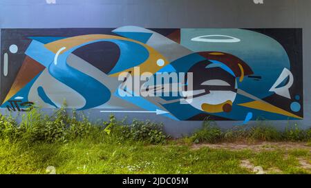 Grafische Street Art in Gloucester Stockfoto