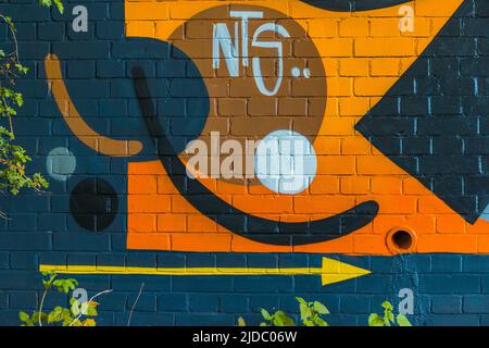 Grafische Street Art in Gloucester Stockfoto