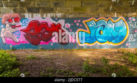 Grafische Street Art in Gloucester Stockfoto