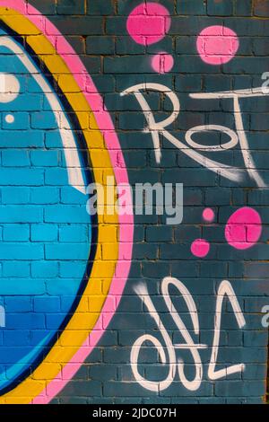 Grafische Street Art in Gloucester Stockfoto