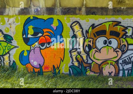 Grafische Street Art in Gloucester Stockfoto