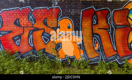 Grafische Street Art in Gloucester Stockfoto