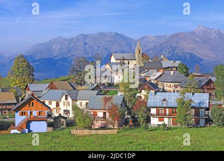 Frankreich, Savoie, das Dorf Albiez-Montrond, das Arvan-Tal von Maurienne, in der Nähe von St Sorlin d'Arves und Needles, Stockfoto