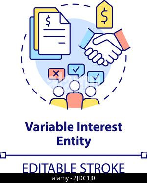 Symbol für das Konzept der variablen Interesseneinheit Stock Vektor
