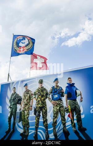 Schweiz, Kanton Tessin, Magadino-Locarno, Militärausstellung Stockfoto