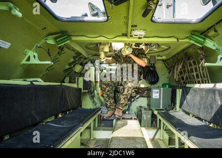 Schweiz, Kanton Tessin, Magadino-Locarno, Militärausstellung Stockfoto