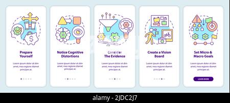 Tipps zur Anpassungsfähigkeit beim Einsteigen in den Bildschirm der mobilen App Stock Vektor