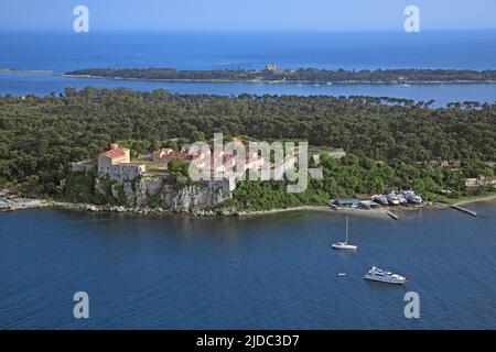 Frankreich, Alpes-Maritimes Cannes, Ile de Sainte Marguerite (Luftaufnahme) Stockfoto