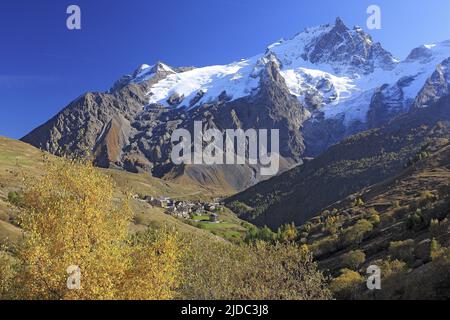 Frankreich, Nationalpark Hautes-Alpes Écrins, das Massiv von Meije seit dem Chazelet Stockfoto