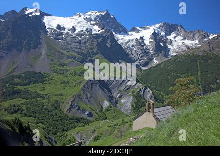 Frankreich, Hautes-Alpes La Grave, Meije-Massiv, Ecrins-Nationalpark, Bergkapelle Stockfoto