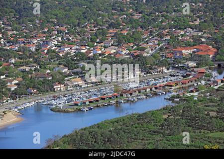 Frankreich, Aquitaine, die Teste, Austernhafen von La Teste, in der Bucht von Arcachon gelegen (Luftaufnahme), Stockfoto