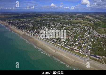 Frankreich, Manche Agon-Coutainville, der Badeort (Luftaufnahme) Stockfoto