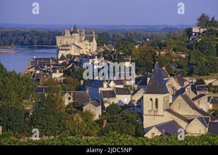 Frankreich, Maine-et-Loire Montsoreau, klassifiziertes Dorf, im Loire-Tal gelegen, ein UNESCO-Weltkulturerbe Stockfoto