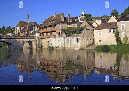 Frankreich, Indre, Argenton-sur-Creuse, bekannt als das Venedig der Beere, liegt die Stadt am Ufer des Creuse, hat seine malerischen Häuser, Stockfoto