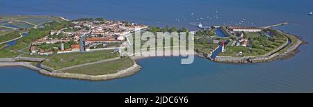 Frankreich, Charente-Maritime, Ile d'Aix TIP Ste Catherine (Luftaufnahme) Stockfoto