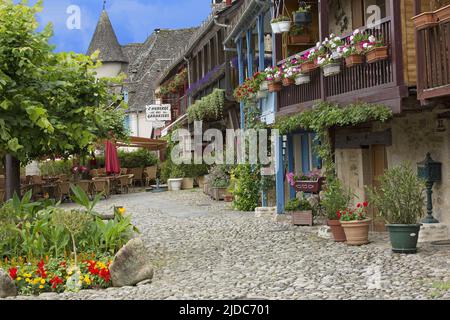 Frankreich, Corrèze Argentat, typische Häuser der Ufer der Dordogne Stockfoto