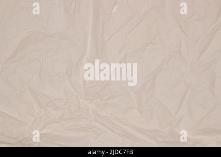 Abstraktes Elfenbein, aus weißem alten zerknittert Papier Textur Hintergrund. Draufsicht Stockfoto