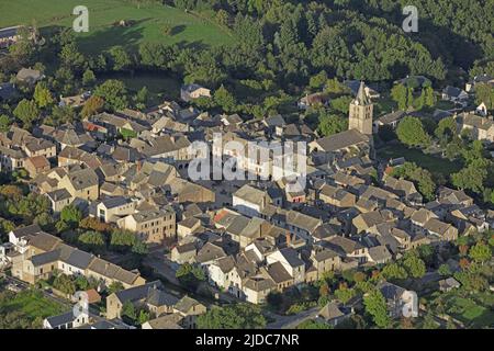 Frankreich, Aveyron (12), nach der Bewertung der Stadt in der Liste der „Sauerländer-de-Rouergue“ (Luftaufnahme) Stockfoto