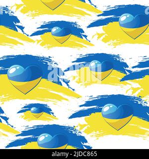 Nahtloses Muster abstrakt in den Farben der ukrainischen Flagge Stock Vektor