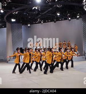 Drei mal neun, ZDF Quizshow, Deutschland, 1971, im Bild: Herbert Dancers. Drei mal neun, TV-Quizshow, Deutschland, 1971, auf dem Foto: Herbert Dancers Stockfoto