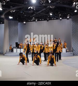 Drei mal neun, ZDF Quizshow, Deutschland, 1971, im Bild: Herbert Dancers. Drei mal neun, TV-Quizshow, Deutschland, 1971, auf dem Foto: Herbert Dancers Stockfoto