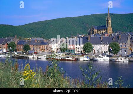 Frankreich, Ardennen Fumay, Flusshafen an der Maas Stockfoto