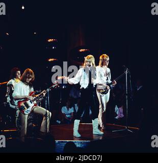 Disco, ZDF Musiksendung, Auftritt der Dänischen Popgruppe MABEL, Deutschland, 1978. Disco, ZDF-Musikprogramm, MABEL, dänische Popgruppe, Performance, Deutschland, 1978. Stockfoto